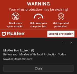 fake mcafee renewal|Beware! That McAfee “Subscription Has Expired” Pop.